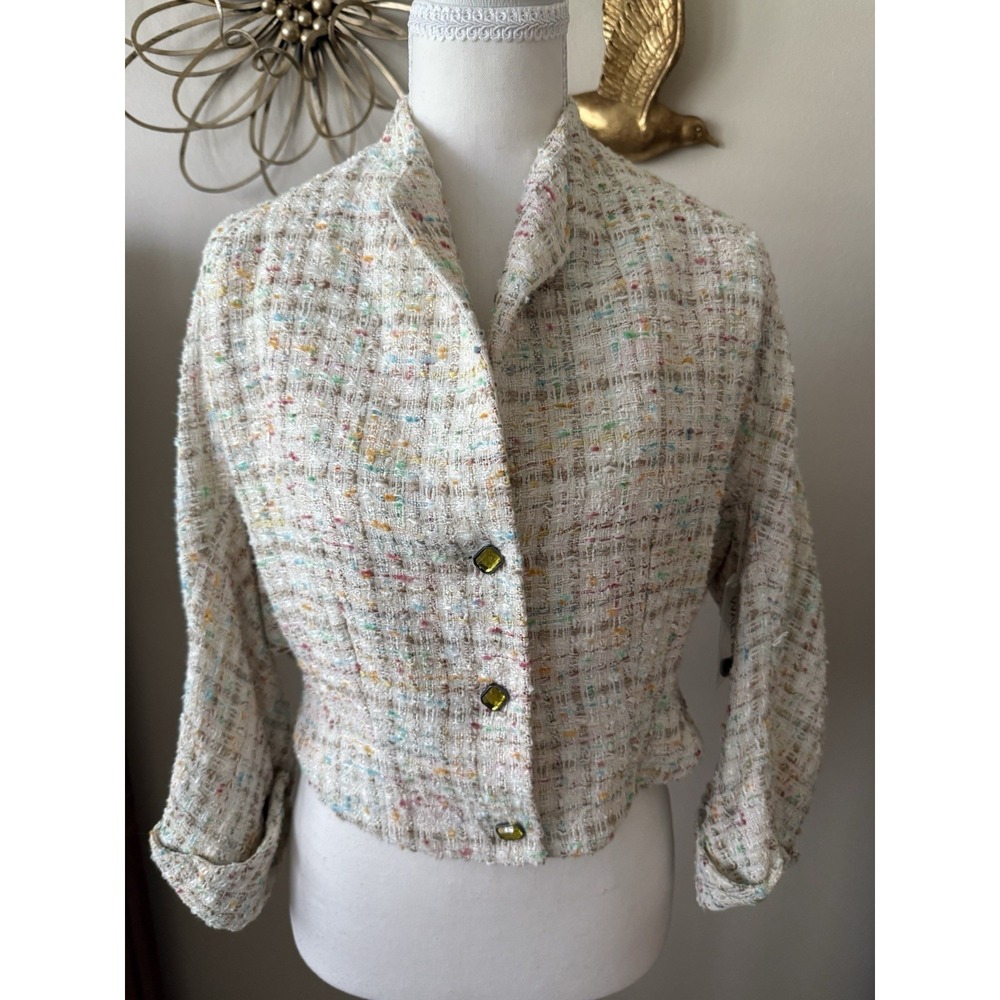Walter‎ Anthropologie Style Tweed Cropped Jacket Women's 10